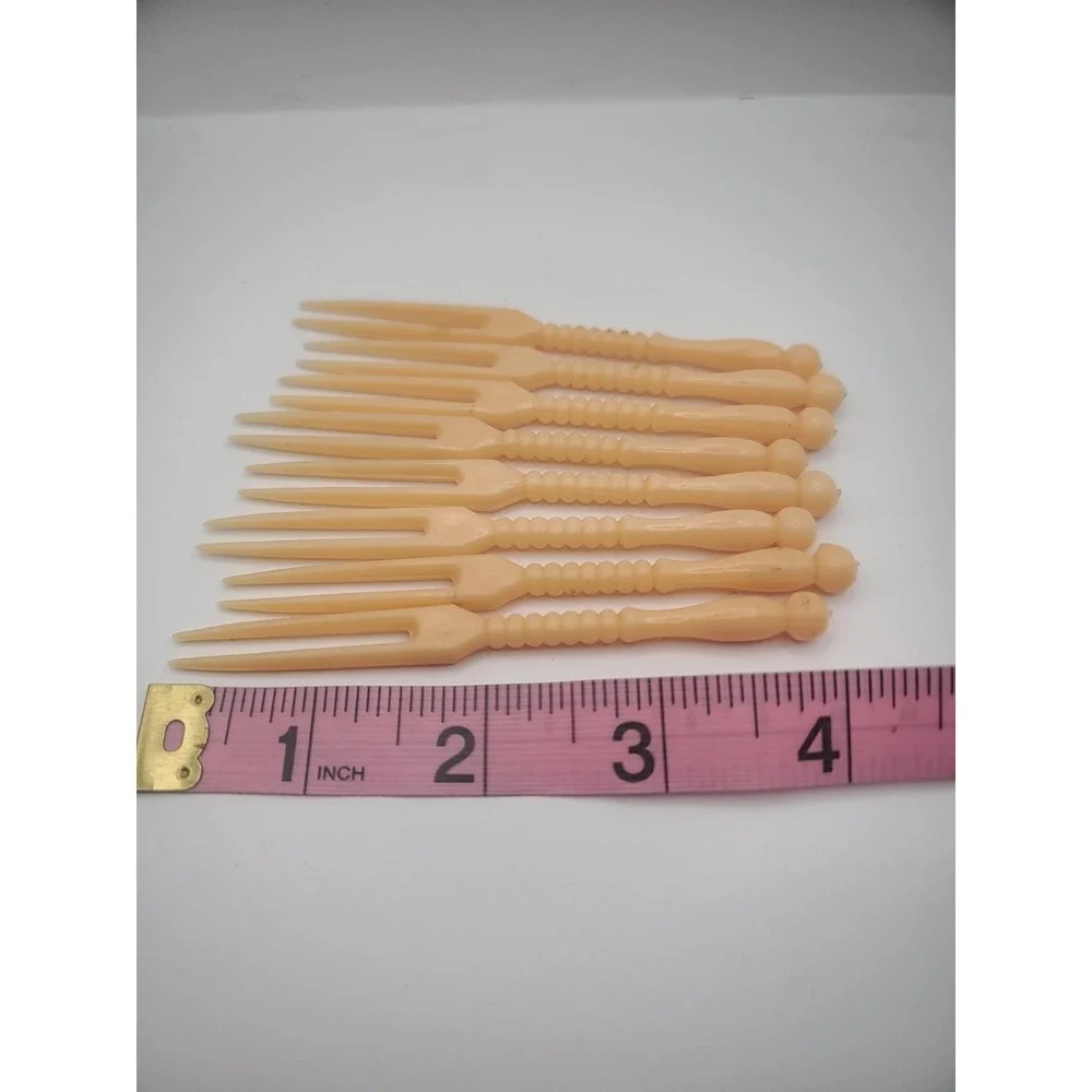 Vtg MCM 8 Piece Plastic Bakelite Cocktail Forks Hors D' Oeuvres Picks